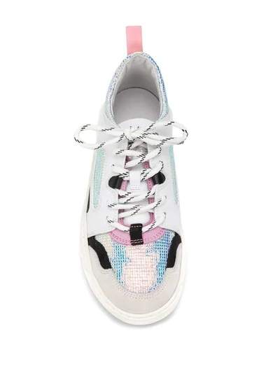 Shop Date Chunky Lace-up Sneakers In White