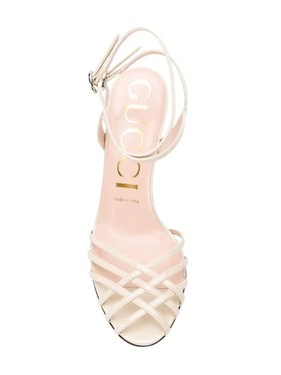 Shop Gucci Strappy Sandals In Neutrals