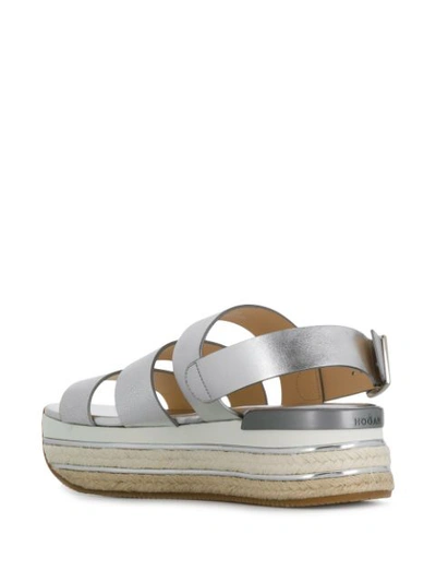 Shop Hogan Platform Sandals - Metallic
