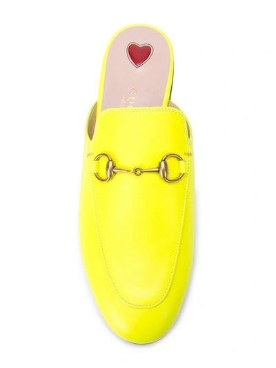 Shop Gucci Princetown Slippers In 7205 Yellow Fluo