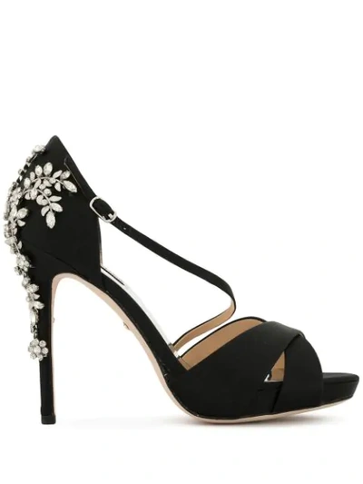 Shop Badgley Mischka Fame Embellished Sandals In Black