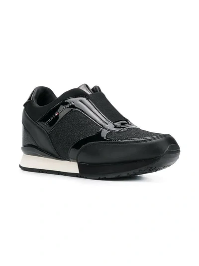 TOMMY HILFIGER LACELESS RUNNING SNEAKERS - 黑色