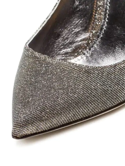 metallic Lori 90 fabric glitter pumps