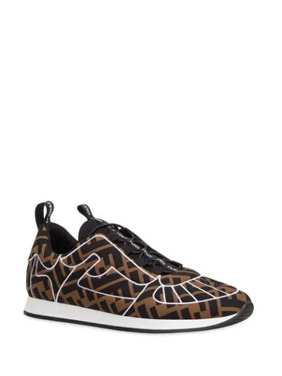 Shop Fendi Ffreedom Sneakers In Brown