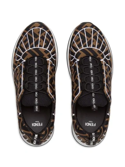 Fendi Ffreedom Logo Embroidered Sneaker In Brown