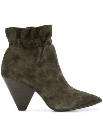 Shop Ash Chunky Heel Boots In Green