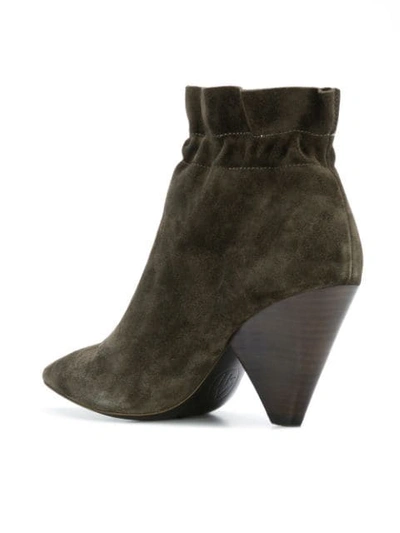 Shop Ash Chunky Heel Boots In Green