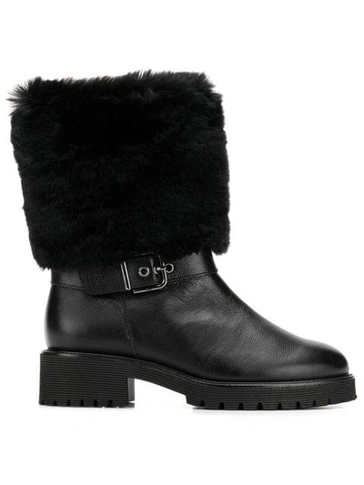 Shop Hogl Fur Lining Boots In Black