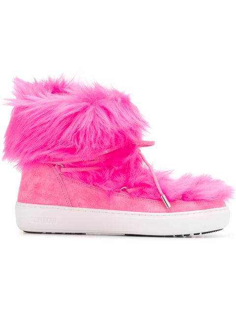 pink fur moon boots