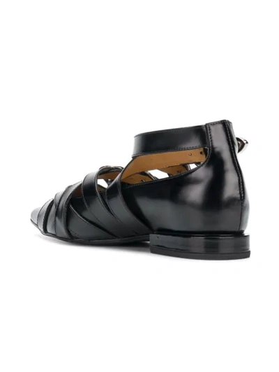 Shop Toga Buckled Pointed Loafers In Black
