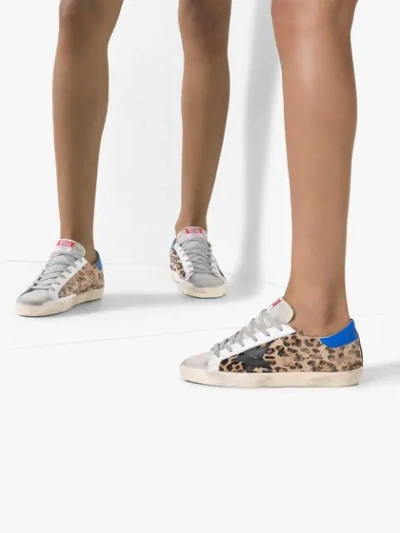 GOLDEN GOOSE SUPERSTAR豹纹印花板鞋 - SNOW LEOPARD- ROYAL