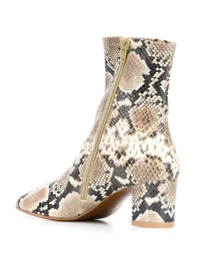 Shop By Far Snakeskin-effect Zip-up Ankle Boots In Grey