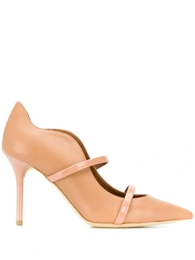 Malone Souliers Beige Maureen 85 Pointed Toe Pumps In Brown