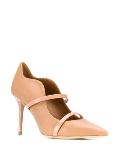 Malone Souliers Beige Maureen 85 Pointed Toe Pumps In Brown