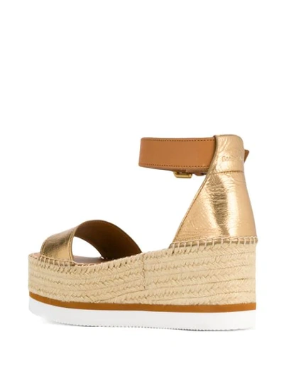 Shop See By Chloé Wedge Sandals In Gold