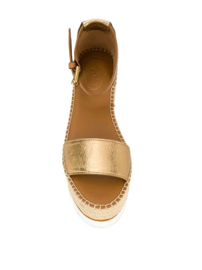 Shop See By Chloé Wedge Sandals In Gold