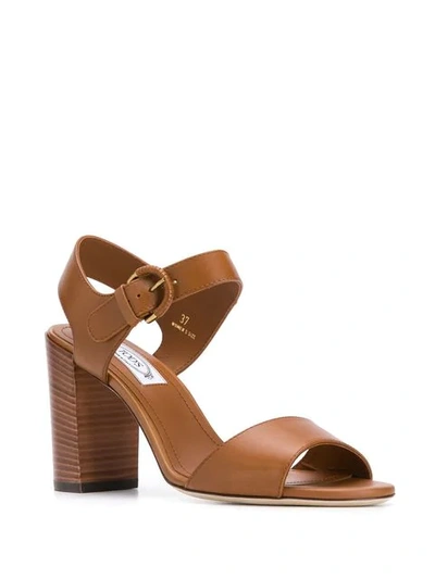 Shop Tod's Side Buckle Fastening Sandals In Brown