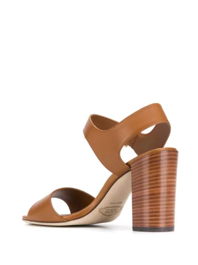 Shop Tod's Side Buckle Fastening Sandals In Brown