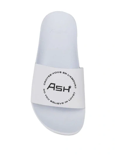 Shop Ash Spotbis Flatform Sliders - White