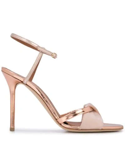 Shop Malone Souliers Terry Sandals In Nude/rose Gold