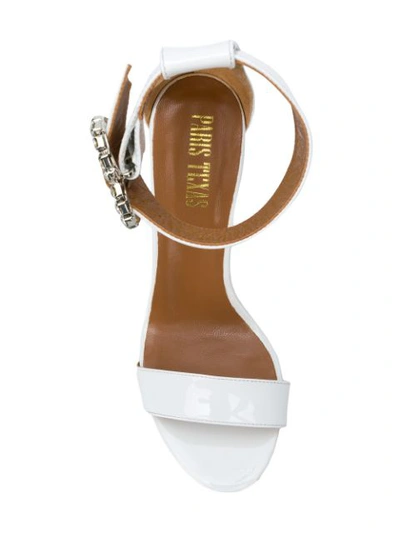 Shop Paris Texas Heart Buckle Sandals In White