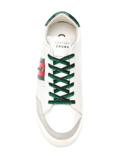 Shop Leather Crown Low-top Stud Sneakers - White