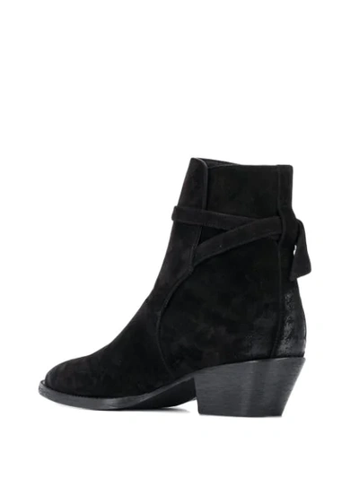 Shop Saint Laurent Bow Ankle Boots In Black