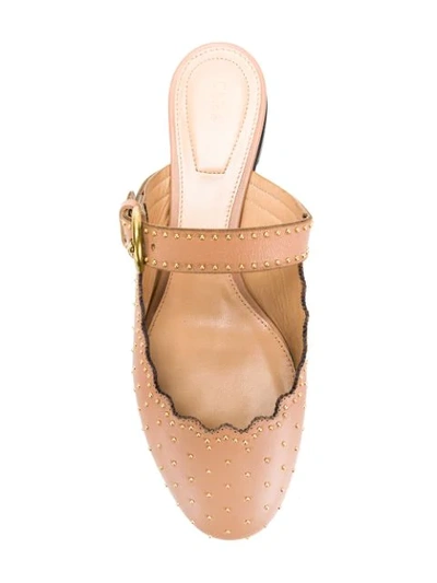 Shop Chloé Studded Lauren Slip-on Mules - Pink