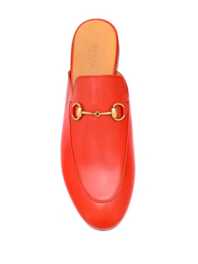 Shop Gucci Calf Leather Slippers In 7514 Orange