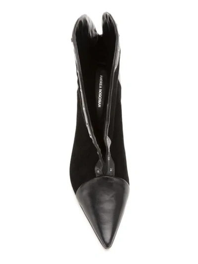 Shop Andrea Bogosian Embellished Asymmetric Boots In Black