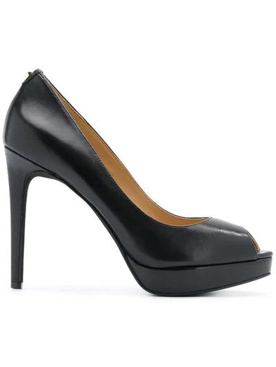 Shop Michael Michael Kors Erika Peep Toe Pumps In Black