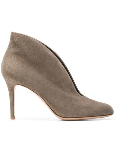 Shop Gianvito Rossi Vamp Booties In Grey