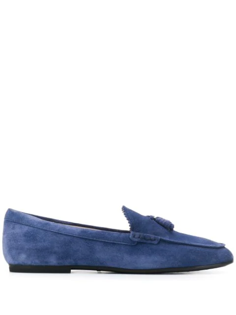 blue driving loafers