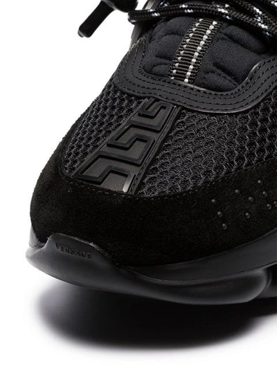 VERSACE CHAIN REACTION人造皮革厚底运动鞋 - 黑色