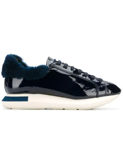 Shop Manuel Barcelò Varnished Lace-up Sneakers In Blue