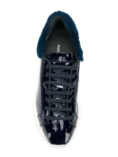 Shop Manuel Barcelò Varnished Lace-up Sneakers In Blue