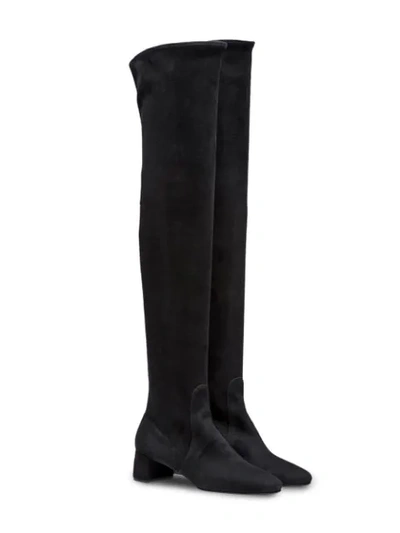Shop Prada Over-the-knee Boots In F0002 Black