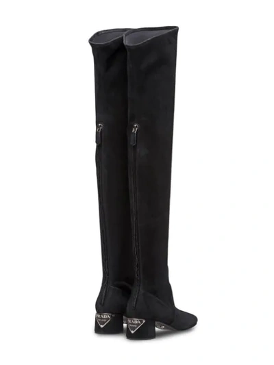 Shop Prada Over-the-knee Boots In F0002 Black