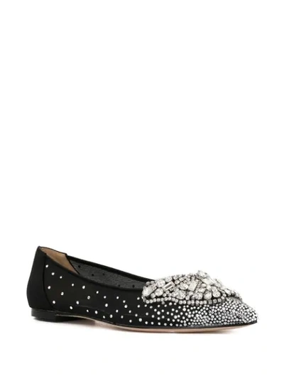 Shop Badgley Mischka Quinn Butterfly Ballerinas In Black