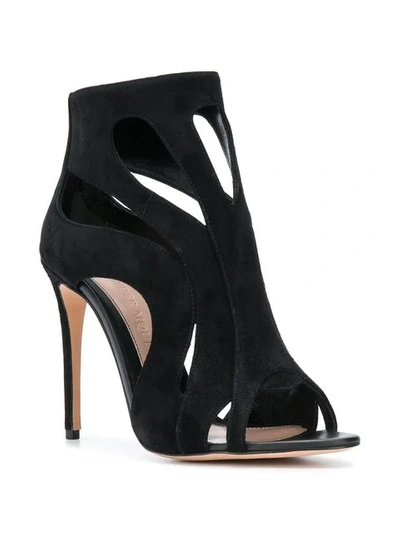 Shop Alexander Mcqueen Zipped Open-toe Sandals In 1000 Black