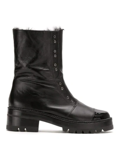 Shop Andrea Bogosian Leather Boots In Black