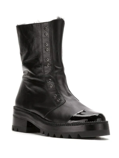 Shop Andrea Bogosian Leather Boots In Black