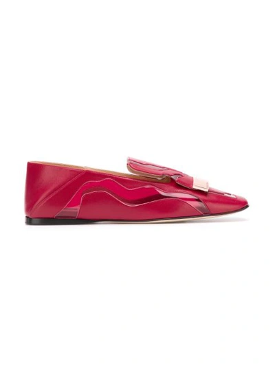 Shop Sergio Rossi Slip On Loafers - Red