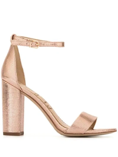 Shop Sam Edelman Yaro Gold Sandals In Pink