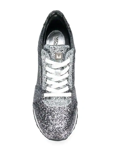 Shop Michael Michael Kors Billie Glitter Sneakers In Black