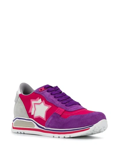 Shop Atlantic Stars Contrast Star Patch Sneakers - Purple