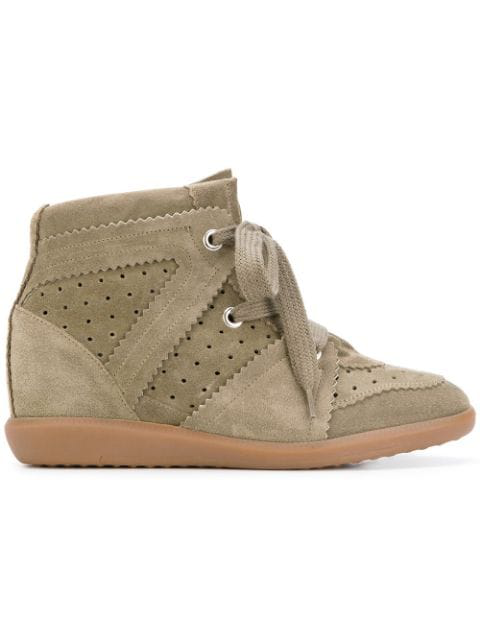 Isabel Marant Bobby Wedge Sneakers In Neutrals | ModeSens