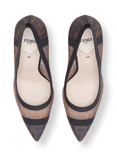 Shop Fendi Slip-on Court Shoes In Brown ,black