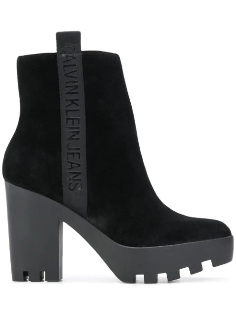 calvin klein black ankle boots