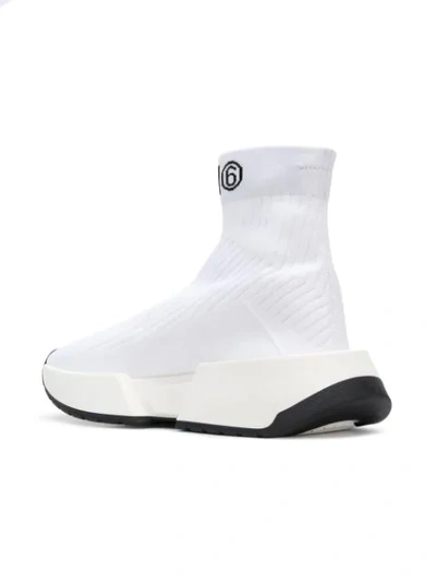 Shop Mm6 Maison Margiela Flare Sock Sneakers In White